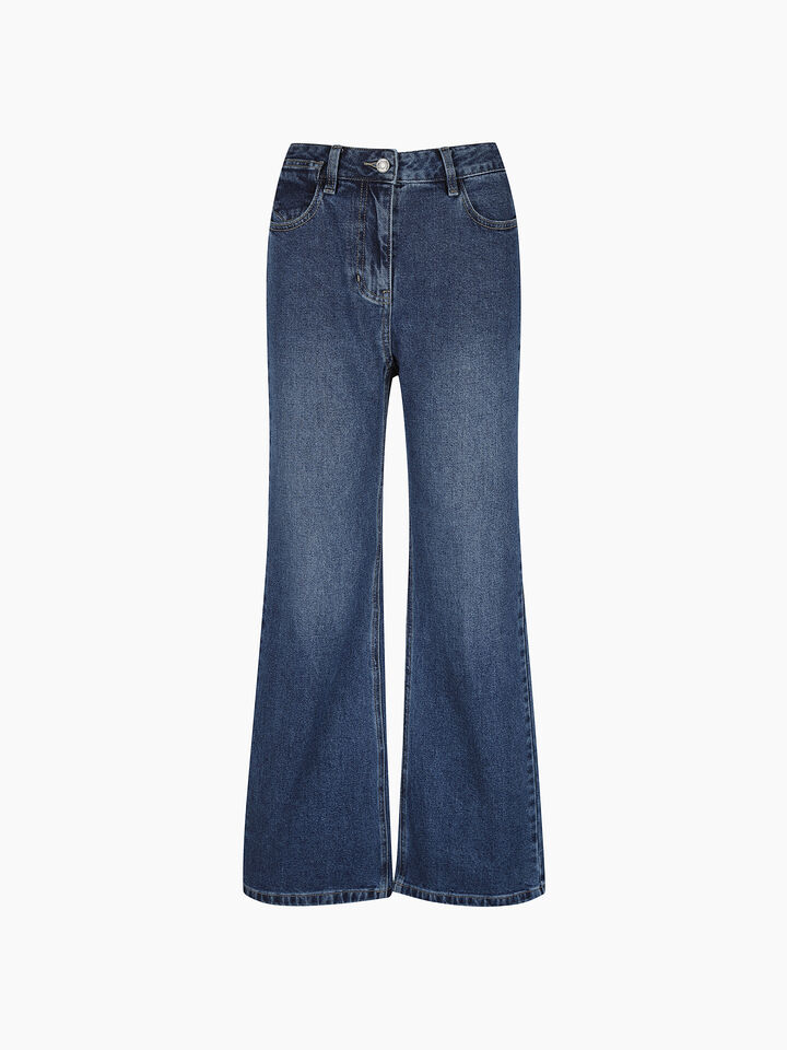 TROUSERS - sisley k jeans flare & bootcuts - Dark Blue | Sisley K image number 1